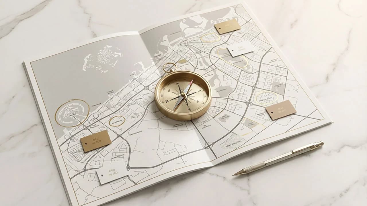 2025 Dubai’nin en iyi yatırım bölgelerinin havadan görünümü